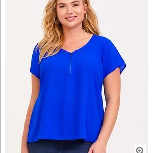 Torrid electric blue georgette blouse